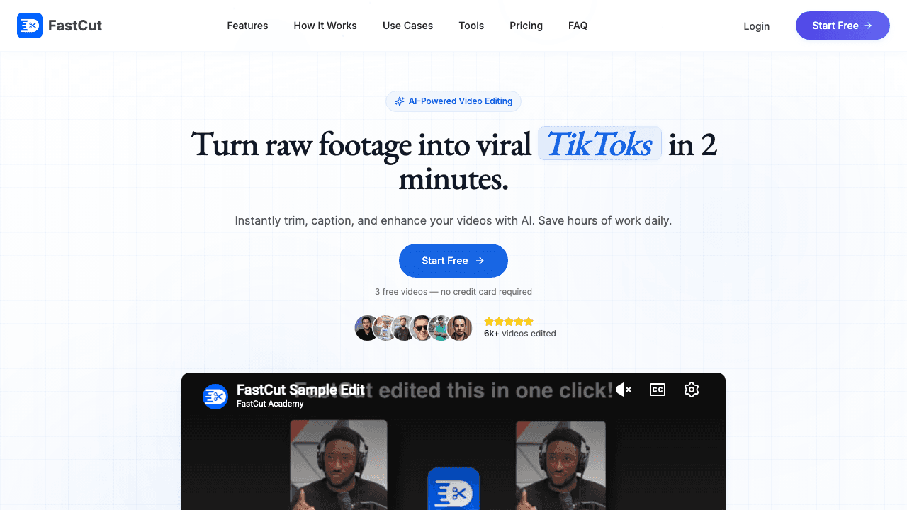 Screenshot of FastCut AI